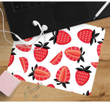 Alfombrilla ratón original Fresas rojas de aspecto real - TenVinilo