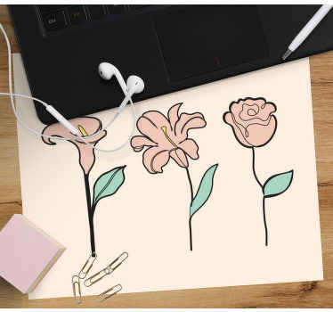 Alfombrillas de ratón de flores minimalistas de diseño original - TenVinilo
