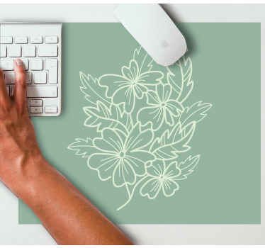 Groene minimalistische mooie bloem meer muismatten - TenStickers