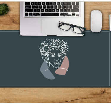 女性とミニマリストのヒマワリより多くのマウスパッド - TENSTICKERS