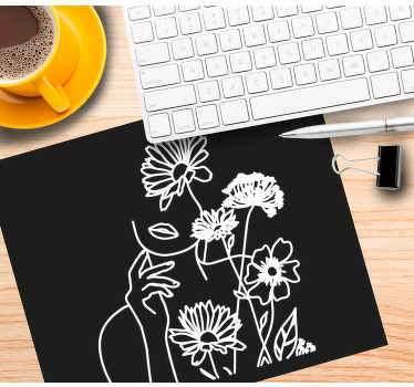 Floral Silhouette Art original mouse pad - TenStickers