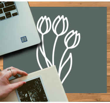 Söpö muotoilu tulppaanit enemmän hiirimatto - Tenstickers