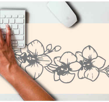 Orkide doğa çizgi sanatı daha fazla fare altlığı - TenStickers