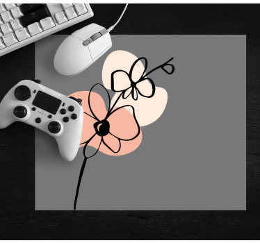 Orchidėjos abstraktus linijinis menas daugiau pelės kilimėlių - „Tenstickers“