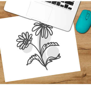 Grupo de flores da margarida linha arte produtotapete de rato - TenStickers