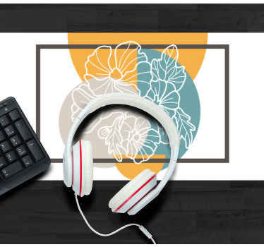 Aranyos minimalista téglalap és virágok egérpadok - TenStickers