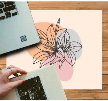 Søtt par blomster minimalistisk musematte - Tenstickers