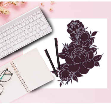 Bouquet roses minimalist design more mousepads - TenStickers