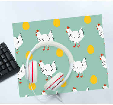 Beyaz civciv mavi arka plan orijinal mouse pad - TenStickers