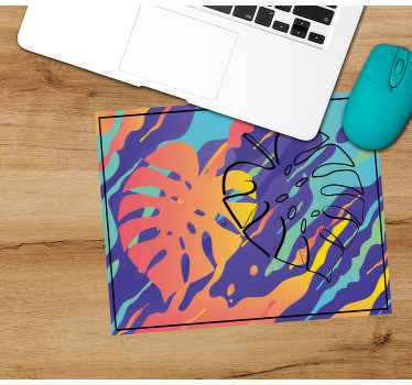 Fargerik blad abstrakt kunst musematte original - Tenstickers