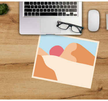 Mauspad originell Berg und sonne abstrakte kunst - TenStickers