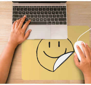 Yellow smile crayon face  original mouse pad - TenStickers