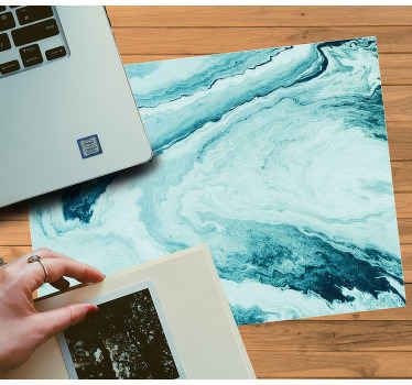 Tapetes de rato com texturas e padrões Ondas de mármore azul - TenStickers