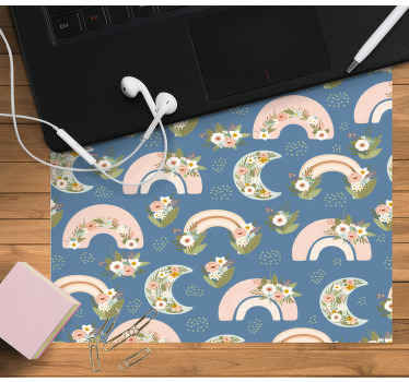 Børn mønster med foråret regnbue musemåtte - TenStickers