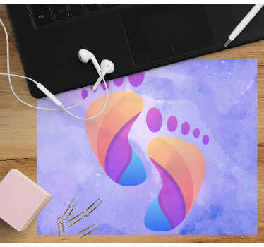 Spalvota pėda atspausdina originalų pelės kilimėlį - „Tenstickers“