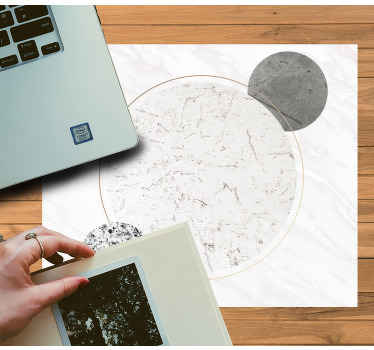 Pyöreä muotoinen marmorikuvio Alkuperäinen hiirimatto - Tenstickers