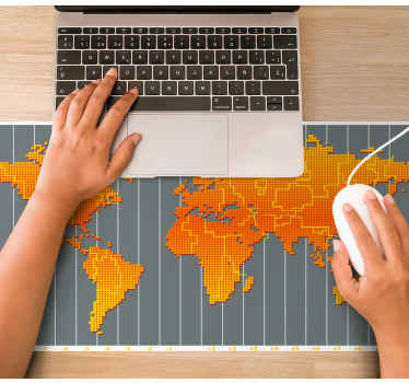 世界地图时区 世界地图鼠标垫 - TenStickers