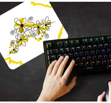 Ilustracija rumene rože originalna podloga za miško - TenStickers