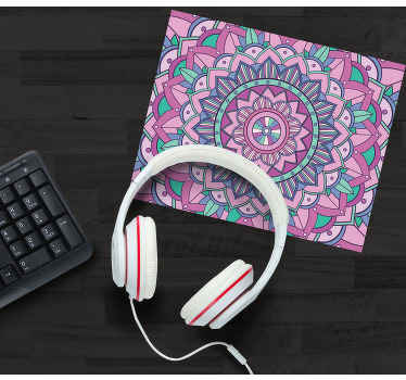 Ružičasti cvjetni uzorak originalna podloga za miša - TenStickers