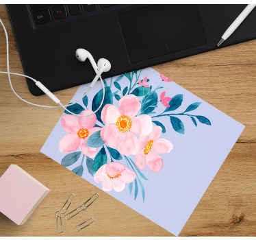 Flori roz peste mouse pad original de mouse - TenStickers
