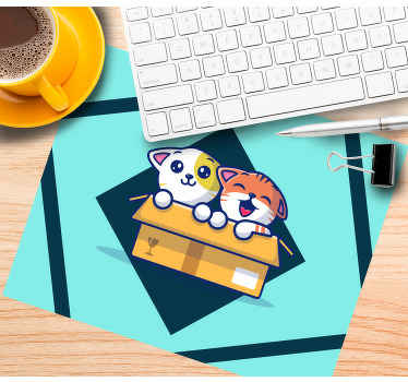 Mačke u kutiji originalna podloga za miša - TenStickers