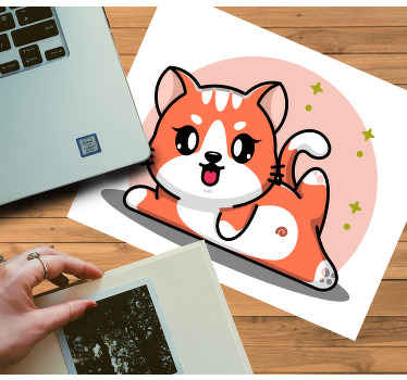 Playful Cat anime mouse pad - TenStickers