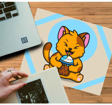 猫喝巧克力原装鼠标垫 - TenStickers