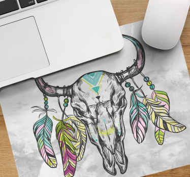 白い動物の頭蓋骨オリジナルのマウスパッド - TENSTICKERS