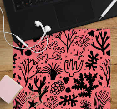 オーストラリアの葉の赤と黒のマウスパッド - TENSTICKERS