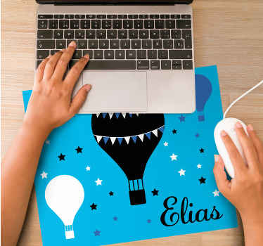 Black and blue balloons personalised mouse mat - TenStickers
