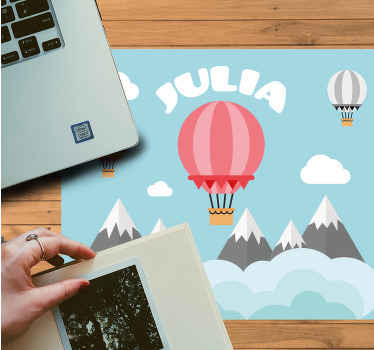 šedé a růžové balónky přizpůsobená podložka pod myš - TenStickers