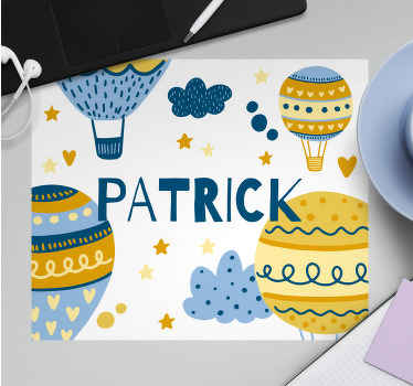 Enkla ballonger med stjärnor och moln musmatta - Tenstickers