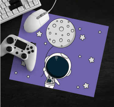 Astronaut and moon balloon original mouse pad - TenStickers