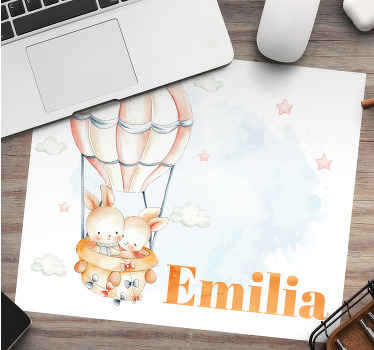 Pastel balloon with sweet animals mouse mat - TenStickers
