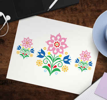 Geleneksel çiçekler sembolü mouse pad desenleri - TenStickers