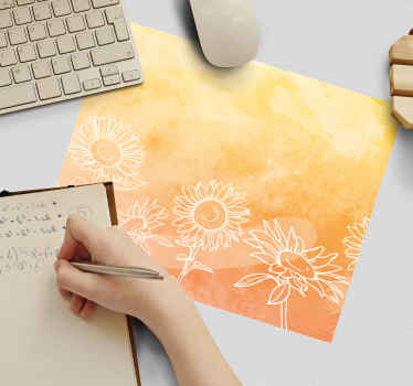 Güzel orijinal ayçiçeği çiçekli mousepad - TenStickers