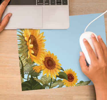 Tapis de souris motif élégants grands tournesols - TenStickers