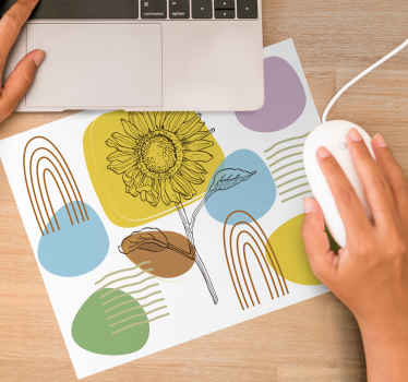 ηλίανθος με εξωτικό στυλ λουλουδάτο mousepad - TenStickers