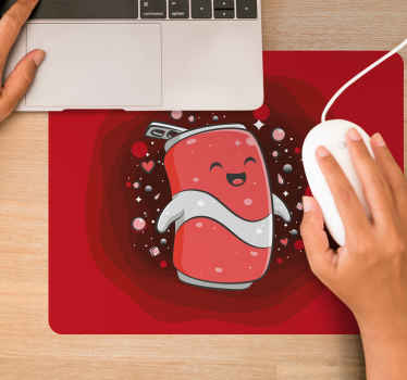 Gaming mouse pad happy soda character - TenStickers