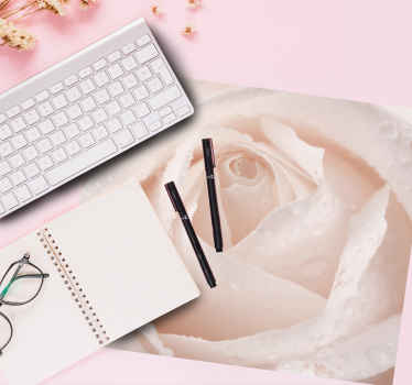 Kaunis valkoinen ruusu Alkuperäinen hiirimatto - Tenstickers