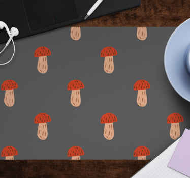 Classic mushrooms grey background mousepad - TenStickers