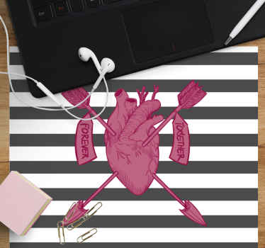 El çizimi modern kalp illüstrasyon fare altlığı - TenStickers