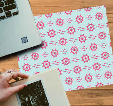 Jūrinis vairas ant chevron originalaus pelės stalo padekliukai - „Tenstickers“