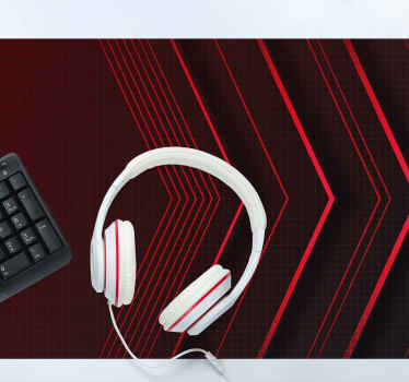 Geometrinės raudonos šviesos žaidimų pelės kilimėlis - „Tenstickers“