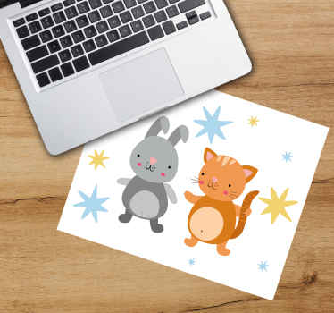 Iki mutlu küçük çizgi film hayvan fare altlığı - TenStickers