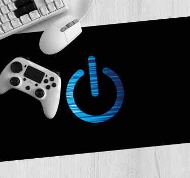 Blue turn off/on sign graphic gaming mouse pad - TenStickers