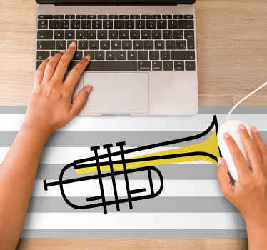 Trumpet lineart cute design more mousepads - TenStickers