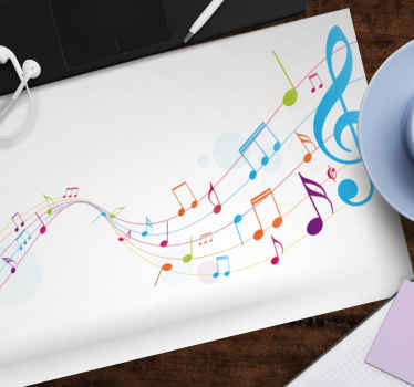 カラフルな音符オリジナルのマウスパッド - TENSTICKERS