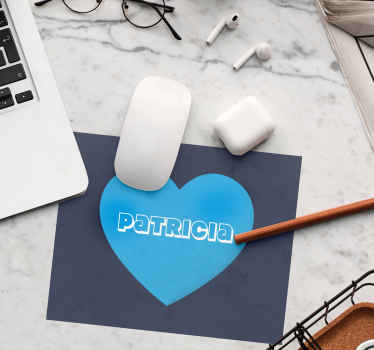 3d isim kişiselleştirilmiş fare altlığı ile kalp formu - TenStickers