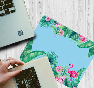 Tropical background with flamingos mouse pad - TenStickers